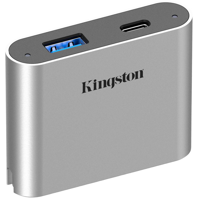 Afbeelding laden in galerijviewer, Kingston workflow usb minihub dockingstation (zilver zwart, usb-c, usb-a)
