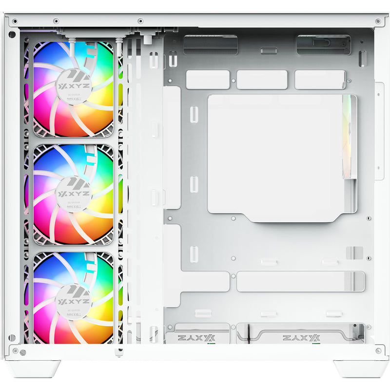 Afbeelding laden in galerijviewer, Xyz pc gear tesseract x midi tower behuizing (wit | 2x usb-a | 1x usb-c | tempered glass)
