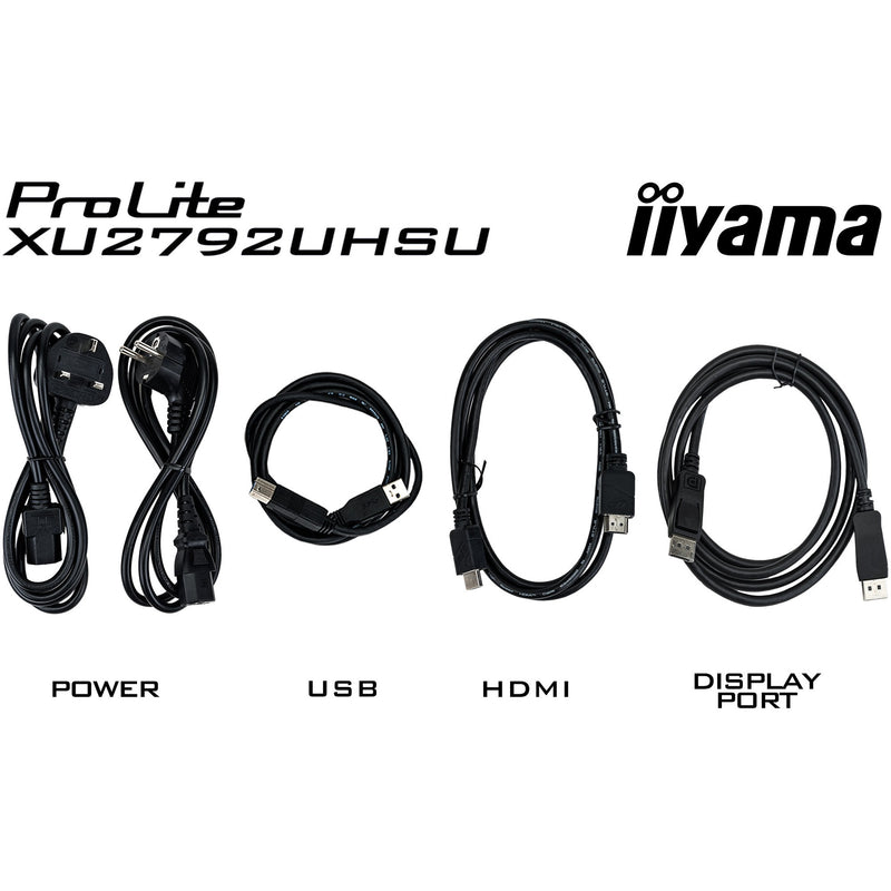 Afbeelding laden in galerijviewer, Iiyama prolite xu2792uhsu-b6 27 4k uhd monitor (zwart, hdmi, displayport, 3x usb-a, usb-b, usb-c)

