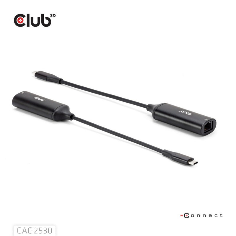 Afbeelding laden in galerijviewer, Club 3d usb-c naar rj45 5gbps ethernet m f adapter (zwart)
