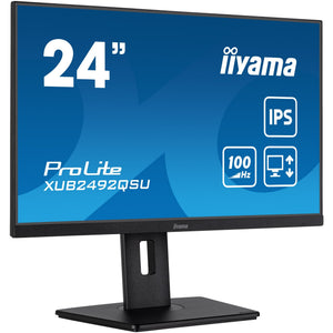 Iiyama prolite xub2492qsu-b1 23.8 monitor (zwart (mat), 1x displayport, 1x hdmi, 1x usb-c, 3x usb-a)