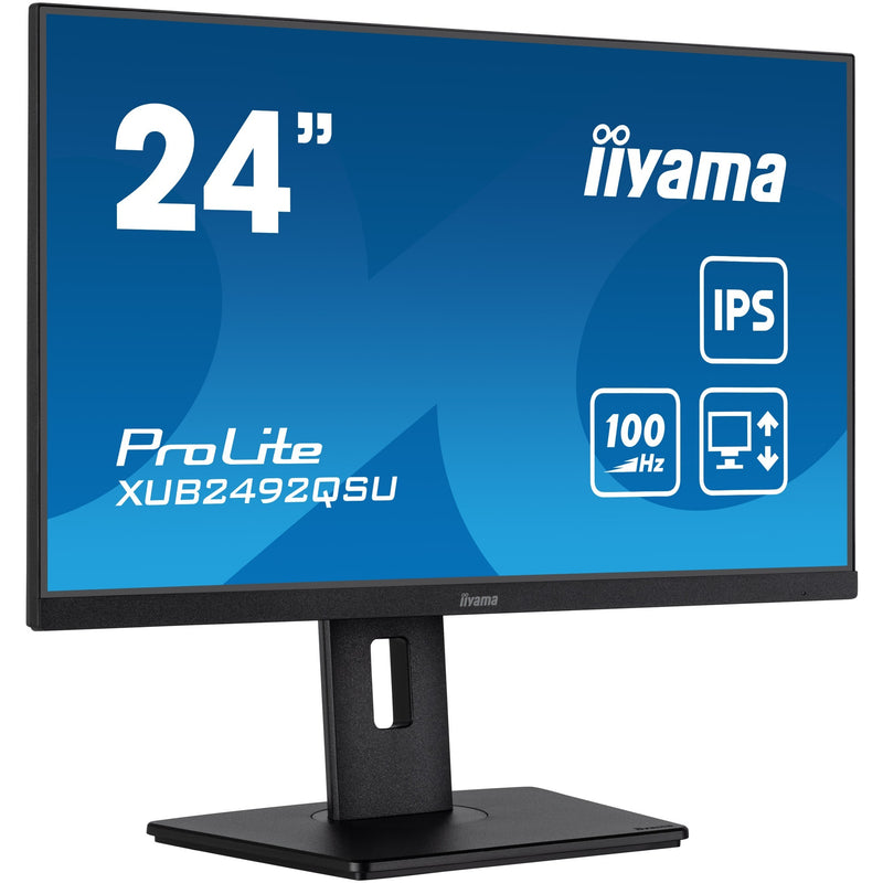 Afbeelding laden in galerijviewer, Iiyama prolite xub2492qsu-b1 23.8 monitor (zwart (mat), hdmi, displayport, 3x usb-a, usb-c)
