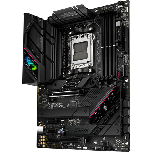 Asus rog strix b650e-f gaming wifi socket am5 moederbord (zwart, raid, 2.5 gb-lan, wi-fi 6e, bt 5.2, sound, atx)