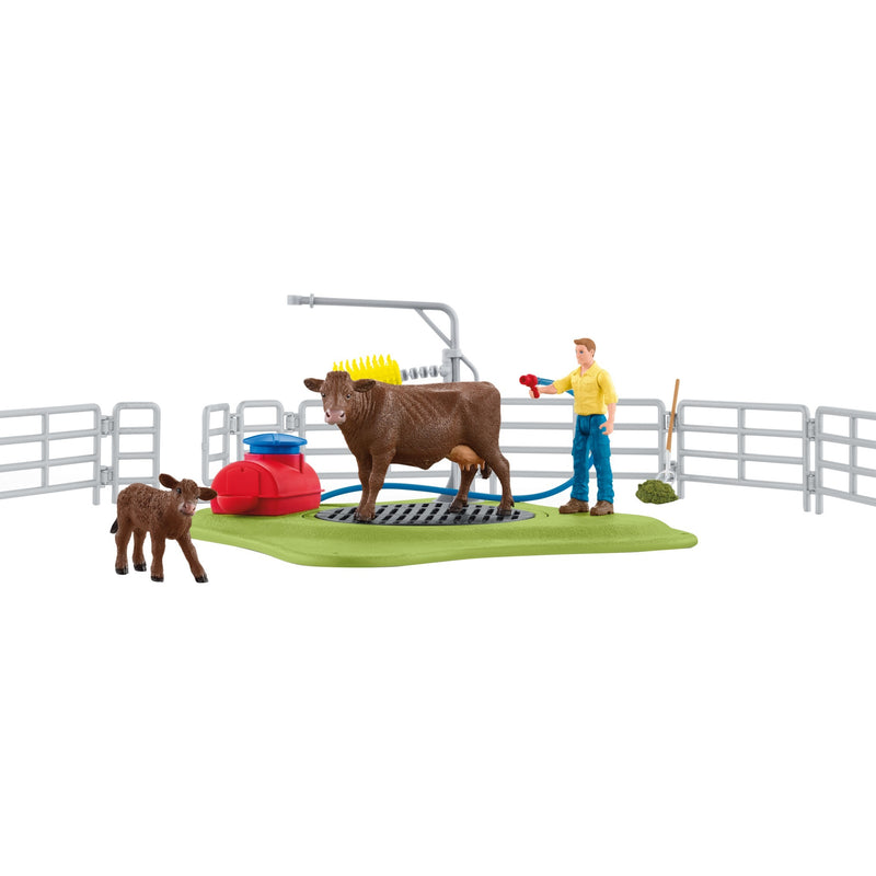 Afbeelding laden in galerijviewer, Schleich farm world - koe wasstation speelfiguur
