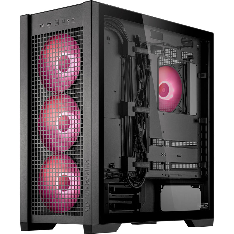Afbeelding laden in galerijviewer, Asus tuf gaming gt302 argb midi tower behuizing (zwart | 2x usb-a | 1x usb-c | rgb | tempered glass)

