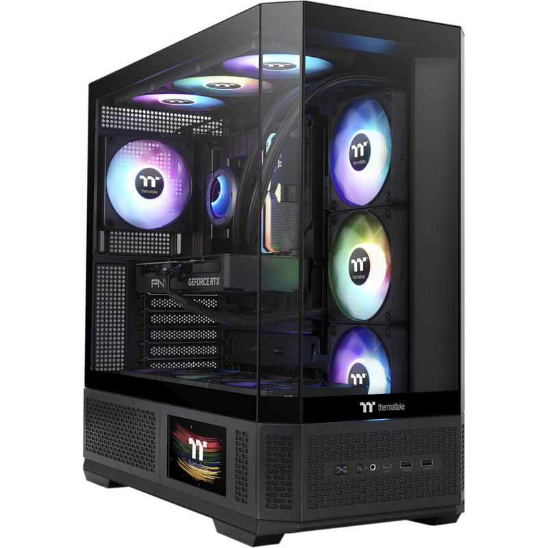 Afbeelding laden in galerijviewer, Thermaltake view 370 tg argb midi tower behuizing (zwart | 2x usb-a | 1x usb-c | rgb | tempered glass)

