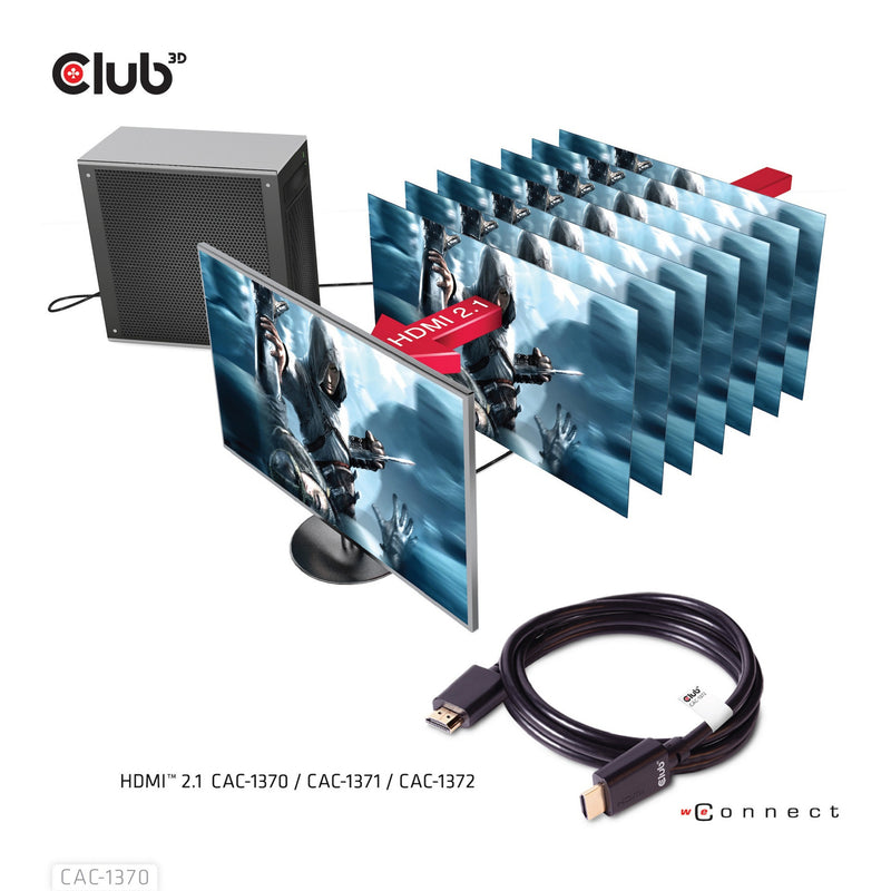 Afbeelding laden in galerijviewer, Club 3d gecertificeerde ultra high speed hdmi 2.1 kabel (zwart, 1,5 meter, 8k)
