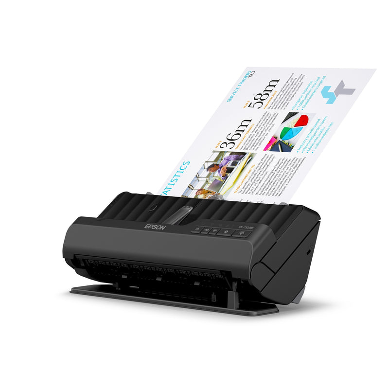 Afbeelding laden in galerijviewer, Epson es-c320w compacte a4-documentscanner met wi-fi-connectiviteit en u-traject (zwart, a4, a5, a6, b5)
