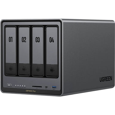 Ugreen nasync dxp4800 plus (grijs, 2.5gb-lan, 10gb-lan, hdmi, 4x usb-a, usb-c)