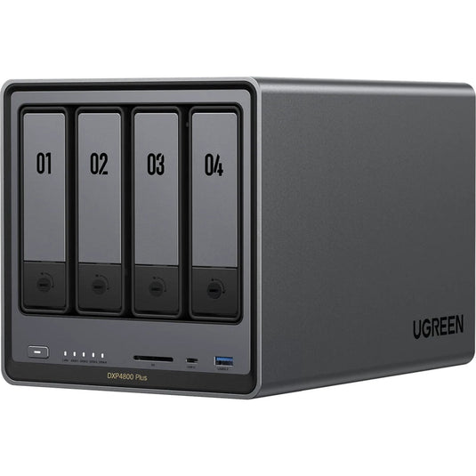 Ugreen nasync dxp4800 plus (grijs, 2.5gb-lan, 10gb-lan, hdmi, 4x usb-a, usb-c)