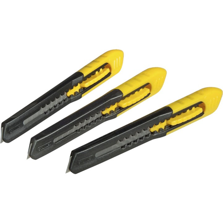 Afbeelding laden in galerijviewer, Stanley afbreekmes sm 9mm, 3 stuks mes (geel zwart)
