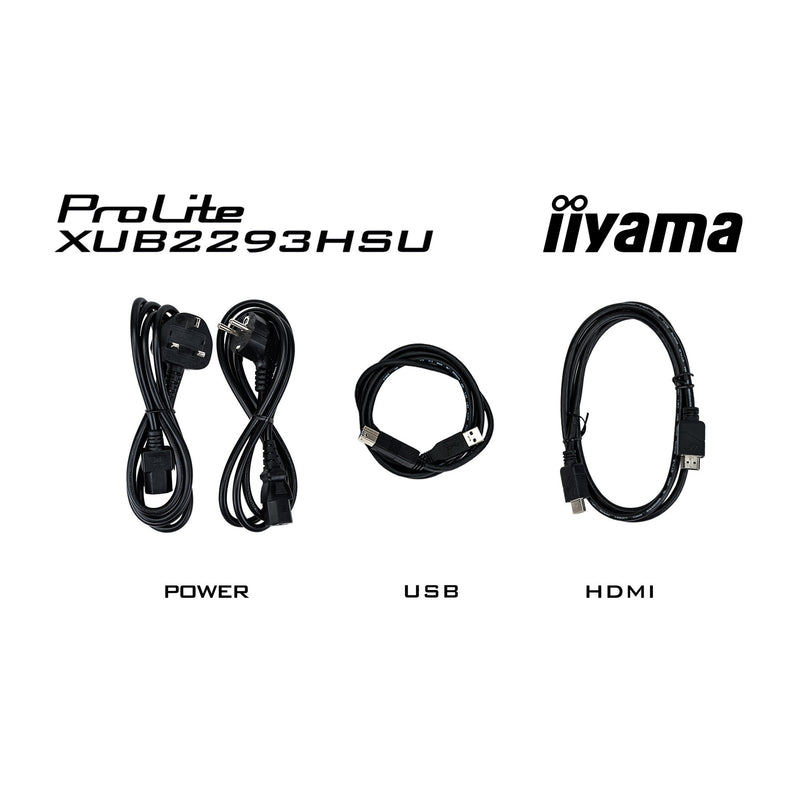 Afbeelding laden in galerijviewer, Iiyama prolite xub2293hsu-b7 21.5 monitor (zwart, hdmi, displayport, 2x usb-a, usb-b)
