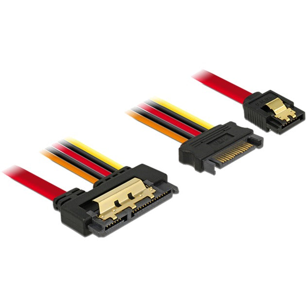 Afbeelding laden in galerijviewer, Delock sata 7-pin + 15-pin > sata 22-pin adapter (zwart rood, 0,3 meter)

