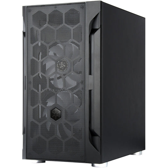 Silverstone sst-fah1mb-pro midi tower behuizing (zwart | 3x usb-a | rgb | tempered glass)