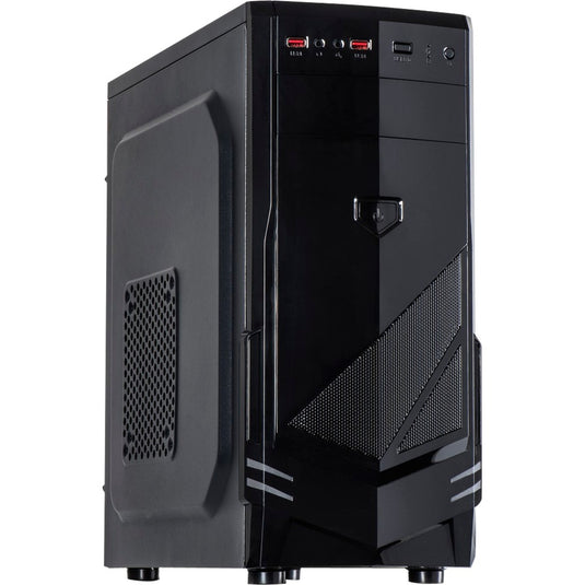 Inter-tech b-30 midi tower behuizing (zwart | 2x usb-a)