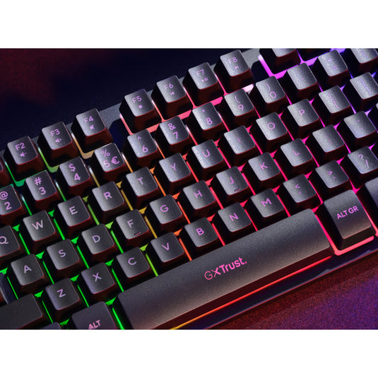 Trust gxt 833 thado toetsenbord met tkl-verlichting (zwart, us lay-out (qwerty), 80% (tkl), rgb)