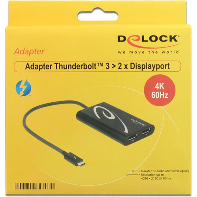 Afbeelding laden in galerijviewer, Delock thunderbolt 3 > 2x displayport adapter (zwart, 0,27 meter)
