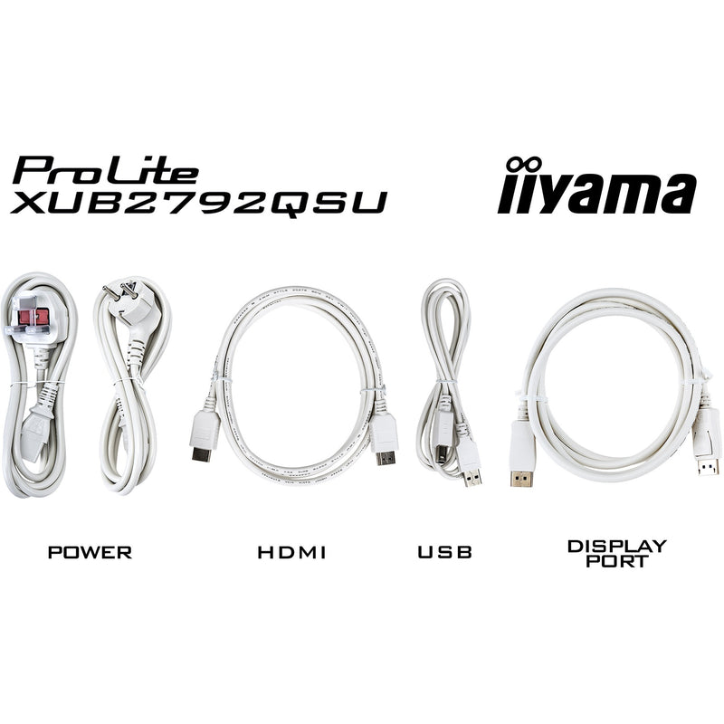 Afbeelding laden in galerijviewer, Iiyama prolite xub2792qsu-w6 27 monitor (wit, hdmi, displayport, 4x usb-a, usb-b)
