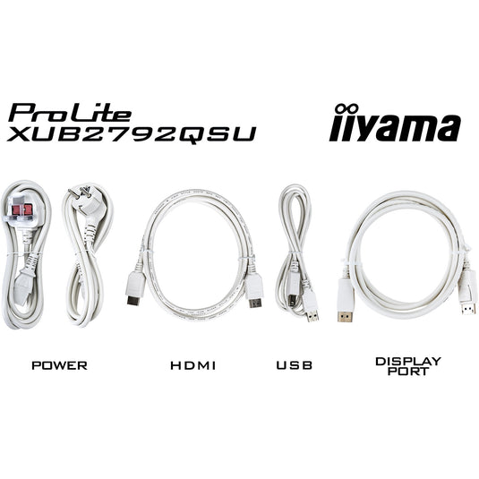 Iiyama prolite xub2792qsu-w6 27 monitor (wit, hdmi, displayport, 4x usb-a, usb-b)