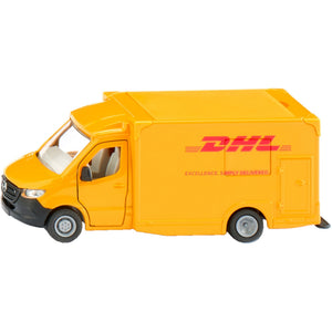 Siku 1920, mercedes-benz sprinter dhl pakketservice, 1:50, metaal kunststof, geel, speelgoedauto, deuren die open kunnen, afneembaar dak