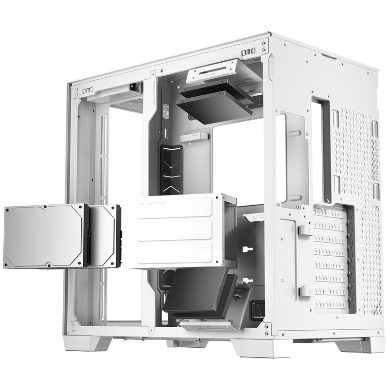 Afbeelding laden in galerijviewer, Antec c8 aluminum midi tower behuizing (wit zilver | 2x usb-a | 1x usb-c | tempered glass)
