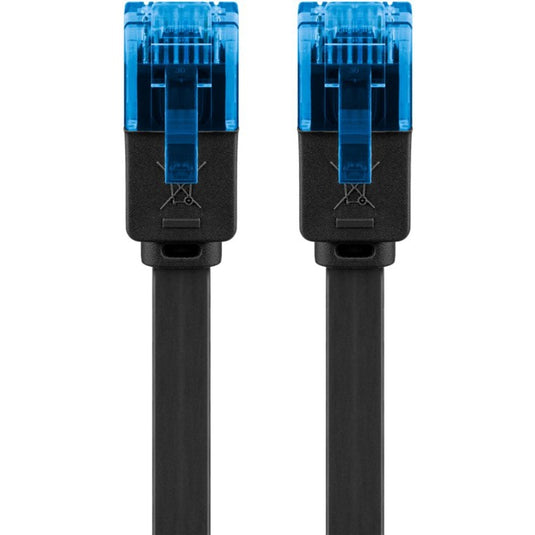 Goobay cat 6a u utp platte kabel (zwart, 20 meter)