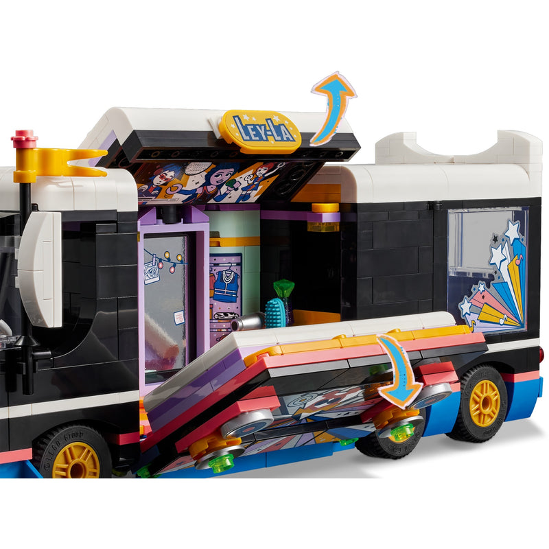Afbeelding laden in galerijviewer, Lego friends - toerbus van popster constructiespeelgoed (42619)
