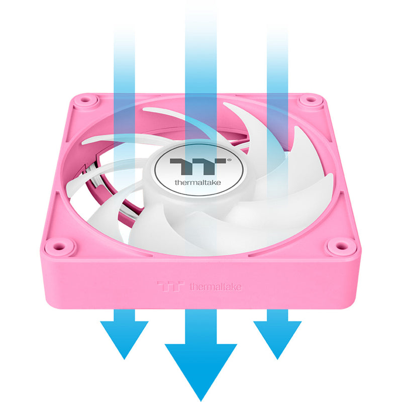 Afbeelding laden in galerijviewer, Thermaltake ct120 ex argb sync pc cooling fan pink (3-fan pack) case fans (pink, 3 stuks, 120 x 120 x 25 mm, pwm)

