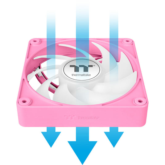 Thermaltake ct120 ex argb sync pc cooling fan pink (3-fan pack) case fans (pink, 3 stuks, 120 x 120 x 25 mm, pwm)