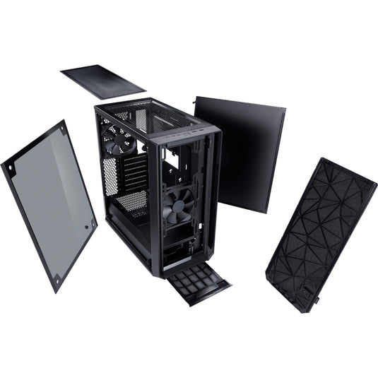 Fractal design meshify c midi tower behuizing (zwart | 2x usb-a | tempered glass)