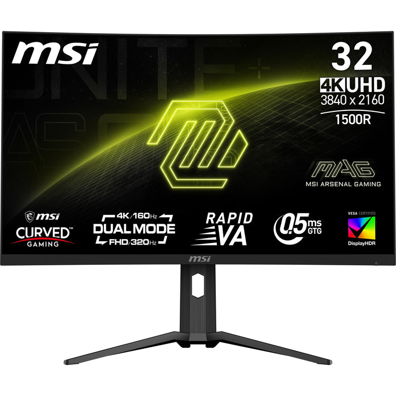 Afbeelding laden in galerijviewer, Msi mag 321cupdf 31.5 4k uhd curved gaming monitor (zwart, 2x hdmi, displayport, usb-c, 160 hz 320 hz)
