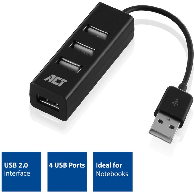 Afbeelding laden in galerijviewer, Act connectivity usb hub mini 4 port usb-hub (zwart)
