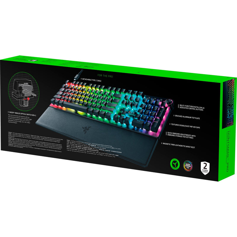 Afbeelding laden in galerijviewer, Razer huntsman v3 pro rgb mechanisch gaming toetsenbord (zwart, us lay-out (qwerty), analog optical gen 2, 100%, double-shot pbt)
