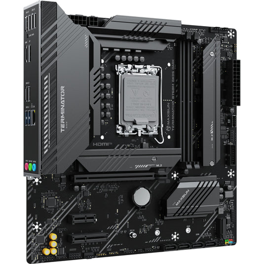 Maxsun ms-terminator b760m gkd5 dark socket 1700 moederbord (zwart, raid, 2.5 gb-lan, sound, µatx)