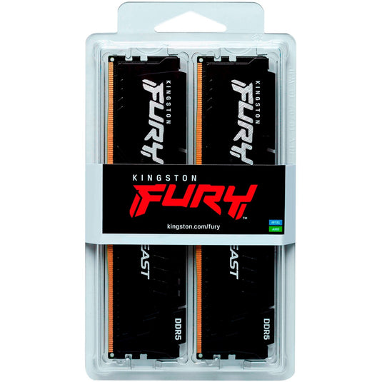 Kingston fury beast 64 gb ddr5-6000 (2x 32 gb) werkgeheugen (zwart, kf560c30bbek2-64, xmp 3.0, expo 1.1)
