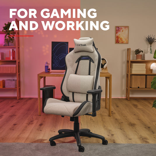 Trust gxt 723 ruya comfortabele stoffen gaming stoel