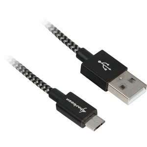 Sharkoon usb 2.0 kabel, usb-a > micro-usb b (zwart grijs, 3 meter)