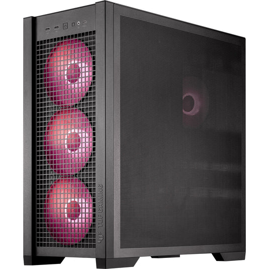 Asus tuf gaming gt302 argb midi tower behuizing (zwart | 2x usb-a | 1x usb-c | rgb | tempered glass)
