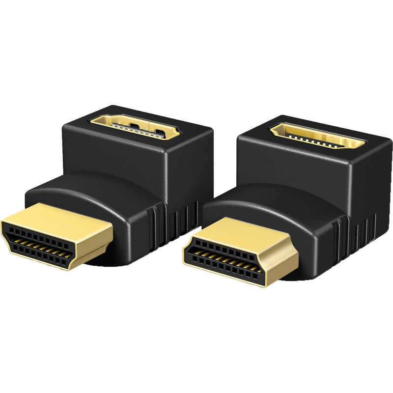 Afbeelding laden in galerijviewer, Icy box 2x hdmi hoek adapters (zwart, ib-cb009-1)
