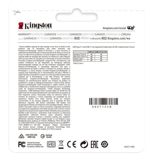 Kingston datatraveler 70 256 gb usb-stick (zwart, dt70 256gb, usb-c 3.2 gen 1)