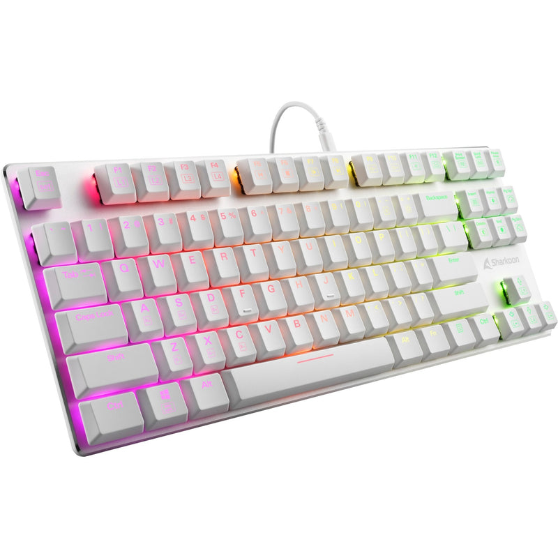 Afbeelding laden in galerijviewer, Sharkoon purewriter tkl rgb, gaming toetsenbord (wit, us lay-out, kailh choc low profile red, rgb leds, tkl)
