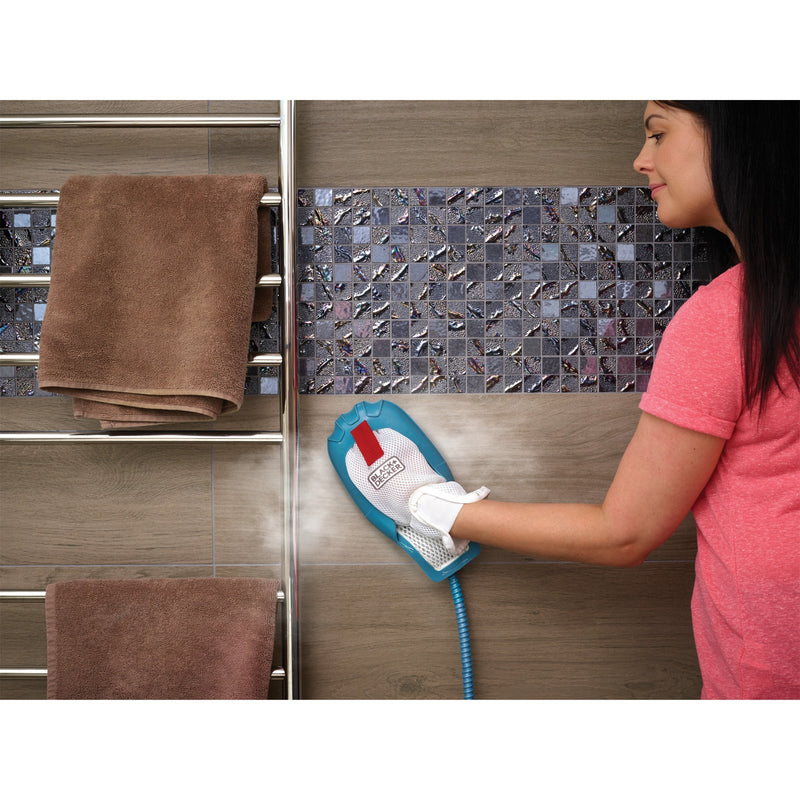 Afbeelding laden in galerijviewer, Black+decker 1600w steam-mop bhsm1615dam-qs stoomreiniger (wit blauw, incl. steamitt, deltavoet en 17 accessoires)
