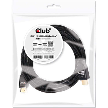 Club 3d hdmi 2.0 redmere kabel (zwart, 15 meter, 4k 60hz)