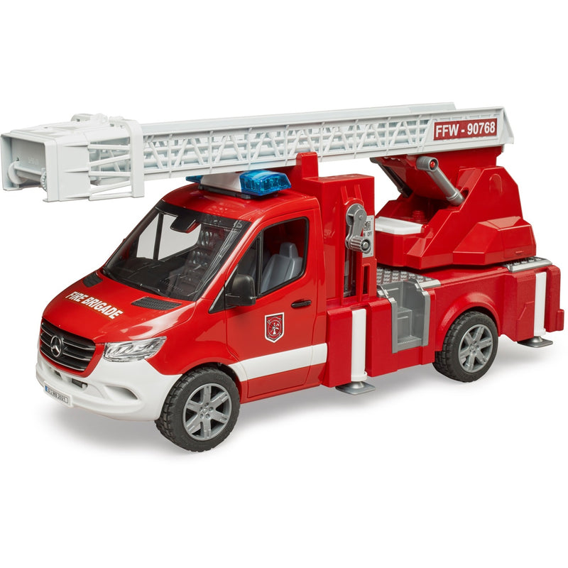 Afbeelding laden in galerijviewer, Bruder mb sprinter brandweerwagen met licht en geluid modelvoertuig (02673)
