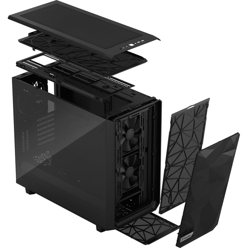Afbeelding laden in galerijviewer, Fractal design meshify 2 light tempered glass midi tower behuizing (zwart | 2x usb-a | 1x usb-c | window)
