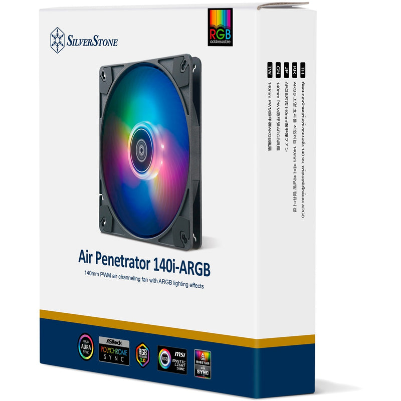 Afbeelding laden in galerijviewer, Silverstone air penetrator 140i argb case fan (zwart, 139 x 139 x 25 mm, pwm)
