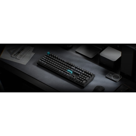 Keychron q6 ultra-m4 8k wireless custom mechanical keyboard (zwart, us lay-out (qwerty), silk pom banana, 100%, rgb, hot swap, 8k, 2.4 ghz bluetooth 5.2 usb-c)