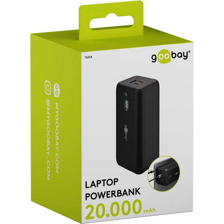 Afbeelding laden in galerijviewer, Goobay laptop powerbank (zwart, 20,000 mah, power delivery)
