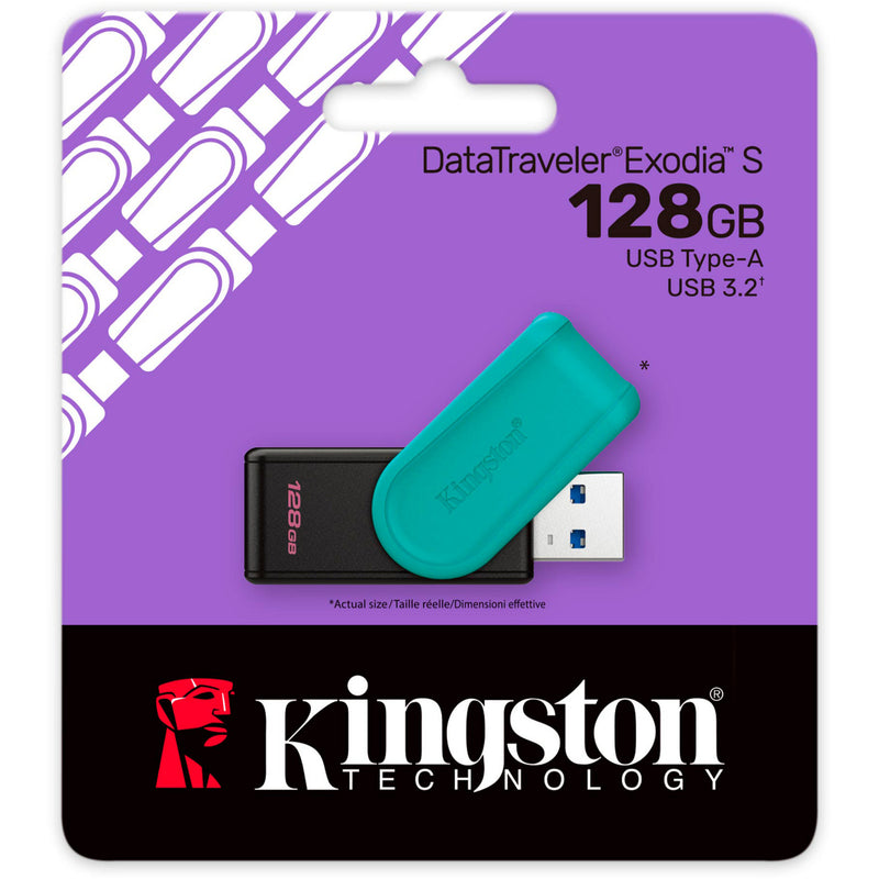 Afbeelding laden in galerijviewer, Kingston datatraveler exodia s 128 gb usb-stick (zwart lichtblauw, dtxs 128gb)
