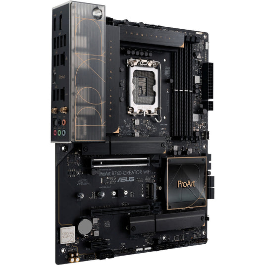 Asus proart b760-creator wifi socket 1700 moederbord (zwart brons, raid, 2.5 gb-lan, gb-lan, wi-fi 6, bt, sound, atx)